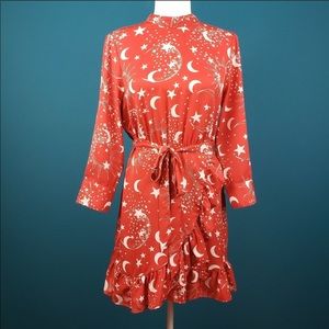 ASOS Stars and Moon Faux wrap style dress